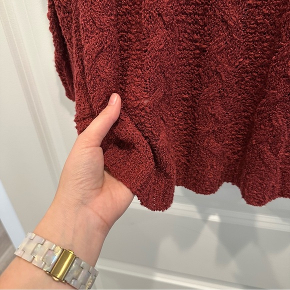 Miracle Burgundy Cable Knit Sweater - Picture 7 of 7